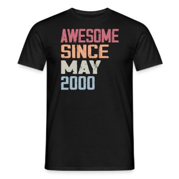 May 2000 Anniversary 2000 Retro 2000 May Vintage - Men's T-Shirt - black - Front - AI Model Male 178 light (178cm)