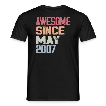 Mai 2007 Geburtstag 2007 Retro 2007 Mai Jahrgang - Männer T-Shirt - Schwarz - Vorne - AI Model Male 178 light (178cm)