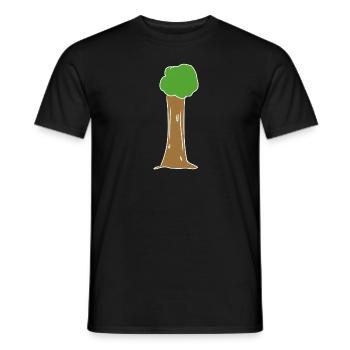 arbre, icône, nature, vert, plante - T-shirt homme - noir - Devant - AI Model Male 178 light (178cm)