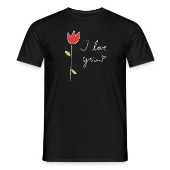 Rose Ich liebe dich Herz - Männer T-Shirt - Schwarz - Vorne - AI Model Male 178 light (178cm)