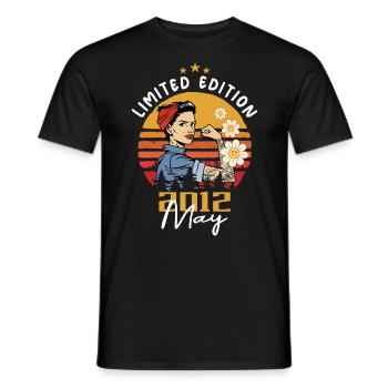 Legendary since May 2012 - May 2012 Birthday 2012 - Men's T-Shirt - black - Front - AI Model Male 178 light (178cm)