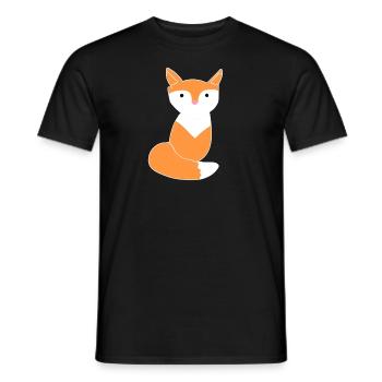 Fox symbol animal orange - Men's T-Shirt - black - Front - AI Model Male 178 light (178cm)