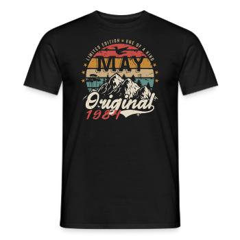 Mai 1984 Cadeau D'anniversaire Mai 1984 Original - T-shirt homme - noir - Devant - AI Model Male 178 light (178cm)