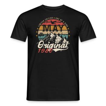 Mai 1986 Cadeau D'anniversaire Mai 1986 Original - T-shirt homme - noir - Devant - AI Model Male 178 light (178cm)
