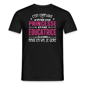 Es ist schwer, eine Prinzessin und eine Erzieherin zu sein - Männer T-Shirt - Schwarz - Vorne - AI Model Male 178 light (178cm)