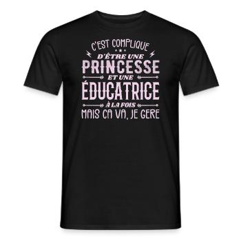Es ist schwer, eine Prinzessin und eine Erzieherin zu sein - Männer T-Shirt - Schwarz - Vorne - AI Model Male 178 light (178cm)