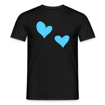zwei Herzen Herz Symbol Liebe blau - Männer T-Shirt - Schwarz - Vorne - AI Model Male 178 light (178cm)