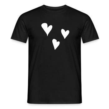 Trois coeurs coeur symbole amour - T-shirt homme - noir - Devant - AI Model Male 178 light (178cm)