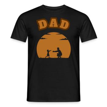 Dad Little Girl Brown - Men's T-Shirt - black - Front - AI Model Male 178 light (178cm)
