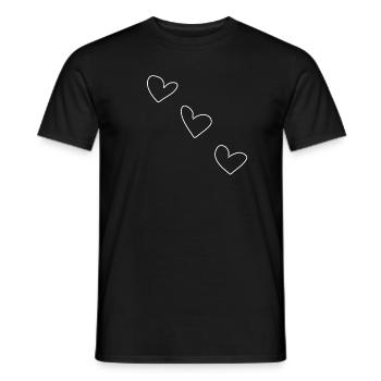 drei Herzen Herz Liebe - Männer T-Shirt - Schwarz - Vorne - AI Model Male 178 light (178cm)