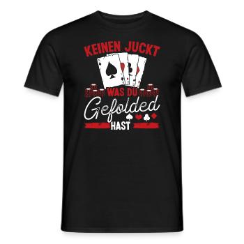 Joueur de poker Poker Table Poker Case Ensemble de jetons - T-shirt homme - noir - Devant - AI Model Male 178 light (178cm)