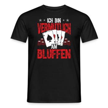 Cartes de poker Étui de poker Jeu de jetons Joueurs de poker - T-shirt homme - noir - Devant - AI Model Male 178 light (178cm)
