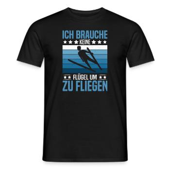 Ski Jumper Hill Record Ski Jumping Chance - Men's T-Shirt - black - Front - AI Model Male 178 light (178cm)