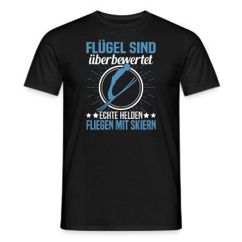 Ski Flying Skis for Ski Jumping Winter Sports - Men's T-Shirt - black - Front - AI Model Male 178 light (178cm)
