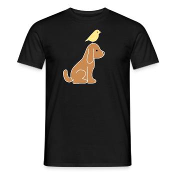 Dog, Animal, Bird, Chick, Animals - Men's T-Shirt - black - Front - AI Model Male 178 light (178cm)