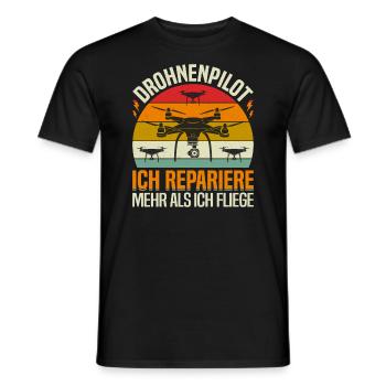 Drone Pilot Drone Driver's License - Men's T-Shirt - black - Front - AI Model Male 178 light (178cm)
