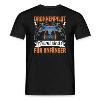 Drone Driver's License for Drone Pilots - Men's T-Shirt - black - Front - AI Model Male 178 light (178cm)