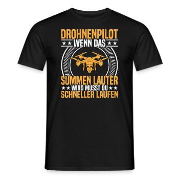 Drone Pilot Drone with Camera Drone Flying FPV - Men's T-Shirt - black - Front - AI Model Male 178 light (178cm)
