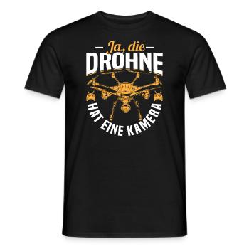 Drone with Camera Drone Pilot Quadcopter - Men's T-Shirt - black - Front - AI Model Male 178 light (178cm)