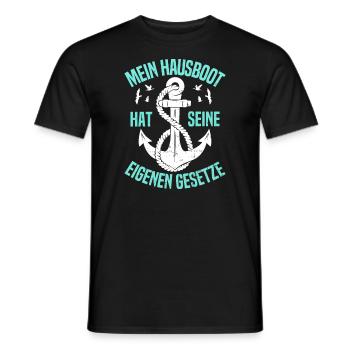 Propriétaire de péniche Permis bateau Permis de conduire pour - T-shirt homme - noir - Devant - AI Model Male 178 light (178cm)