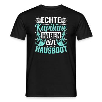 Permis de bateau de capitaine de péniche pour l’équipage de péniche - T-shirt homme - noir - Devant - AI Model Male 178 light (178cm)