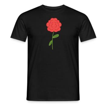 Rose Blume rot symbol - Männer T-Shirt - Schwarz - Vorne - AI Model Male 178 light (178cm)