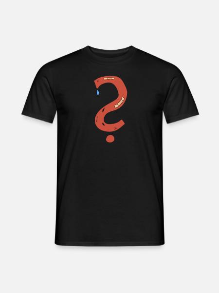 Question mark scars sad plaster - Men's T-Shirt - black