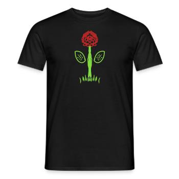 Fleur, Rose, Symbole, Forme, Plante - T-shirt homme - noir - Devant - AI Model Male 178 light (178cm)