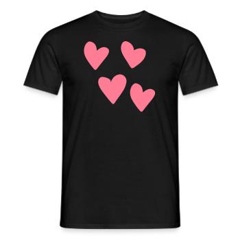 rosa herzen herz muster symbol liebe - Männer T-Shirt - Schwarz - Vorne - AI Model Male 178 light (178cm)
