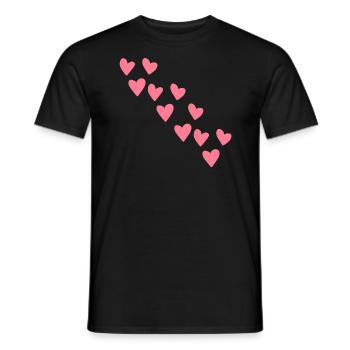muster herzen rosa herz symbol liebe - Männer T-Shirt - Schwarz - Vorne - AI Model Male 178 light (178cm)