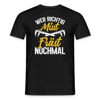 Cutting machine operator profession Master machinist CNC - Men's T-Shirt - black - Front - AI Model Male 178 light (178cm)