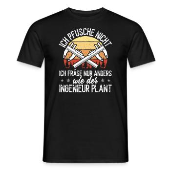 Cutting machine operator training Profession machinist - Men's T-Shirt - black - Front - AI Model Male 178 light (178cm)