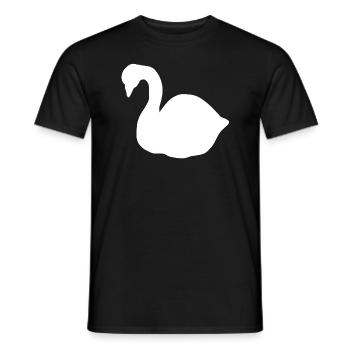 Swan symbol swans animal bird - Men's T-Shirt - black - Front - AI Model Male 178 light (178cm)