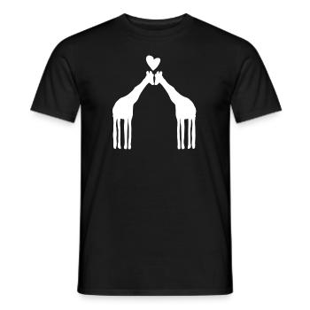giraffe tier symbol liebe giraffen tiere herz - Männer T-Shirt - Schwarz - Vorne - AI Model Male 178 light (178cm)
