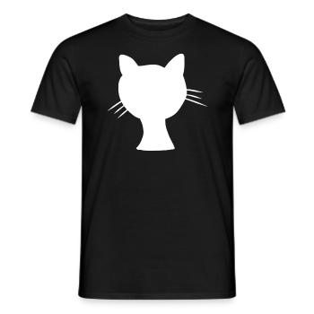 Cat Animal Icon Head Pet Animals - Men's T-Shirt - black - Front - AI Model Male 178 light (178cm)