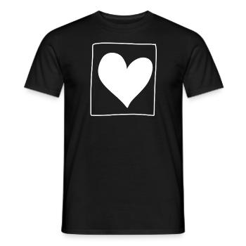 Heart Square Love Shape - Men's T-Shirt - black - Front - AI Model Male 178 light (178cm)