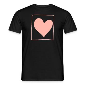 Heart Square Symbol Love Shape Pink - Men's T-Shirt - black - Front - AI Model Male 178 light (178cm)