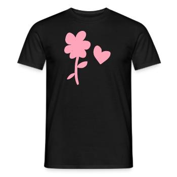 symbole fleur nature plante coeur - T-shirt homme - noir - Devant - AI Model Male 178 light (178cm)