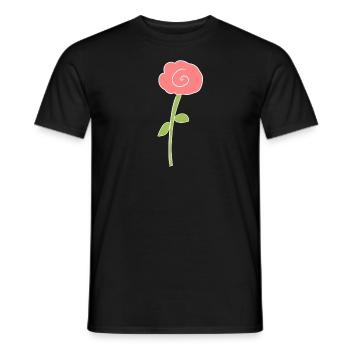 plante, fleur, rose, symbole, rose - T-shirt homme - noir - Devant - AI Model Male 178 light (178cm)