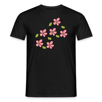 Motif De Fleur Plante Symbole Nature Feuille - T-shirt homme - noir - Devant - AI Model Male 178 light (178cm)