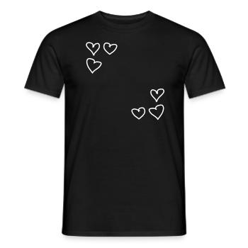 Formes de cadre à motif de coeurs Amour de cœur - T-shirt homme - noir - Devant - AI Model Male 178 light (178cm)