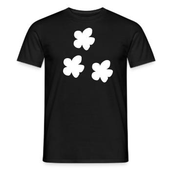 three flowers flower symbol plant nature - Men's T-Shirt - black - Front - AI Model Male 178 light (178cm)