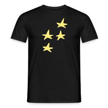 Four Yellow Star Star Symbol Shape - Men's T-Shirt - black - Front - AI Model Male 178 light (178cm)