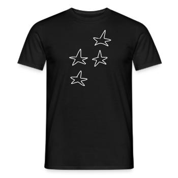 Four Star Symbol Shape Pattern - Men's T-Shirt - black - Front - AI Model Male 178 light (178cm)