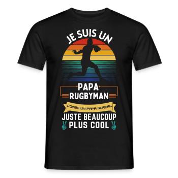 Father's Day T-shirt - Cool Rugby Dad - Men's T-Shirt - black - Front - AI Model Male 178 light (178cm)