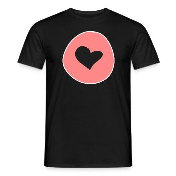 herz form kreis symbol rosa - Männer T-Shirt - Schwarz - Vorne - AI Model Male 178 light (178cm)
