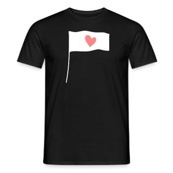 Symbole Drapeau Forme Coeur Rose - T-shirt homme - noir - Devant - AI Model Male 178 light (178cm)