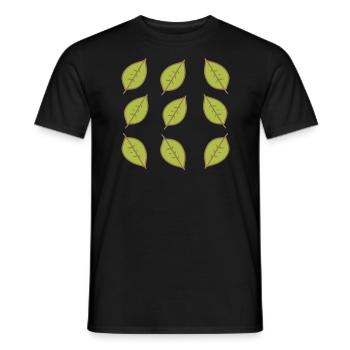 Motif Feuille Feuilles Cadre Vert Forme Nature - T-shirt homme - noir - Devant - AI Model Male 178 light (178cm)