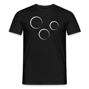 Icône en forme de cercle à trois cercles - T-shirt homme - noir - Devant - AI Model Male 178 light (178cm)