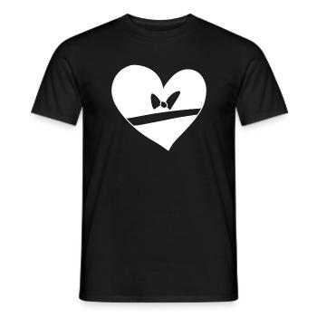 Symbole Coeur Love Loop Line - T-shirt homme - noir - Devant - AI Model Male 178 light (178cm)
